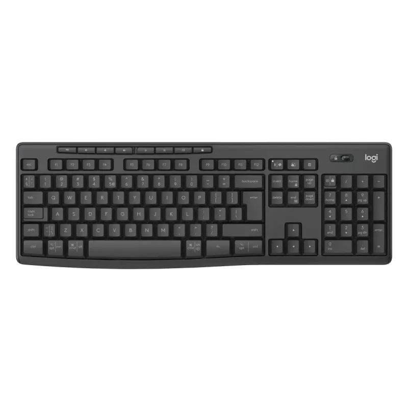 Tastatūras un peles komplekts Logitech MK370 Combo for Business — pilnizmēra QWERTY (US International), RF bezvadu + Bluetooth, grafīts
