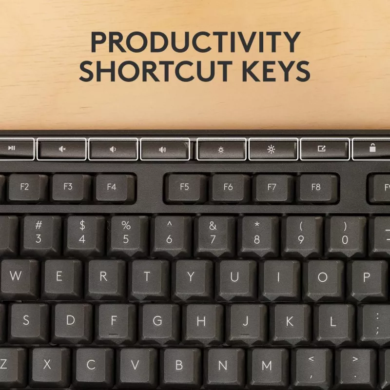 Tastatūras un peles komplekts Logitech MK370 Combo for Business — pilnizmēra QWERTY (US International), RF bezvadu + Bluetooth, grafīts