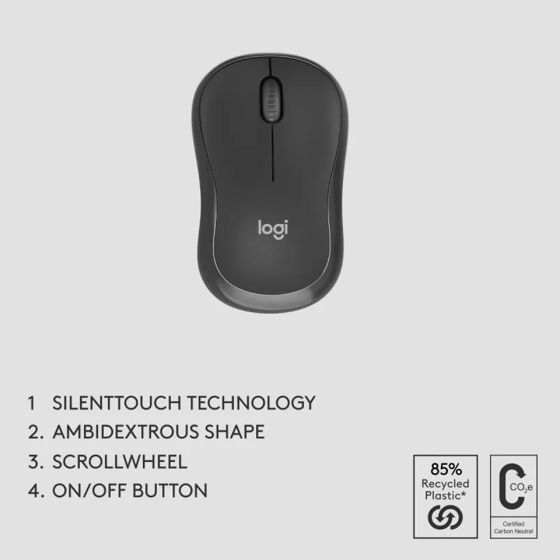 Tastatūras un peles komplekts Logitech MK370 Combo for Business — pilnizmēra QWERTY (US International), RF bezvadu + Bluetooth, grafīts