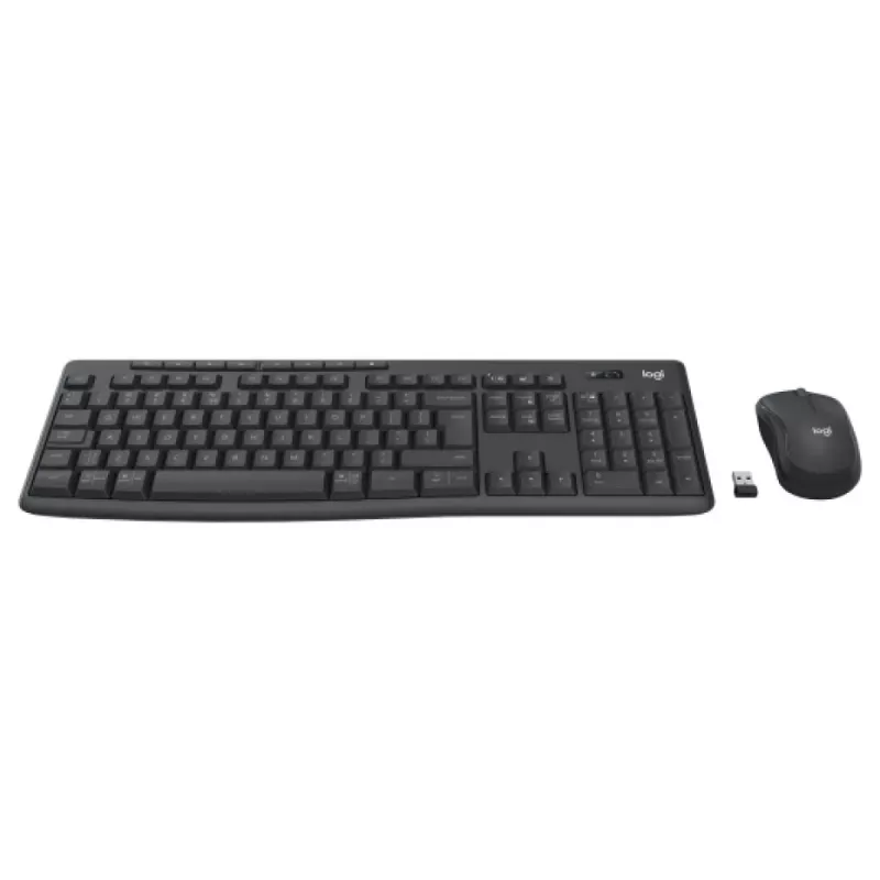 Tastatūras un peles komplekts Logitech MK370 Combo for Business — pilnizmēra QWERTY (US International), RF bezvadu + Bluetooth, grafīts