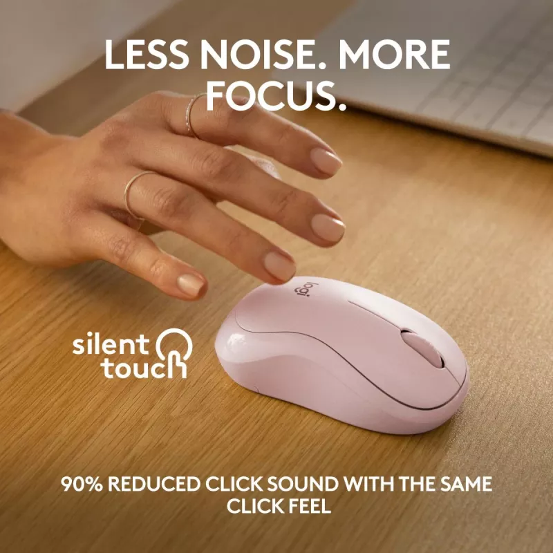 LOGITECH M240 Klusā pele - Bluetooth - Rozā