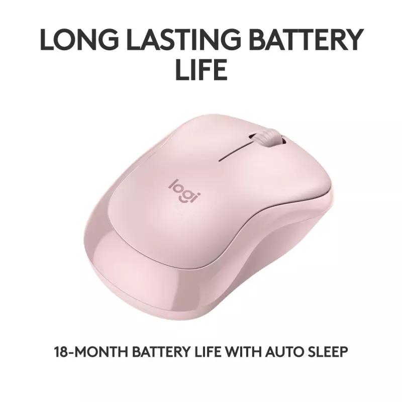 LOGITECH M240 Klusā pele - Bluetooth - Rozā
