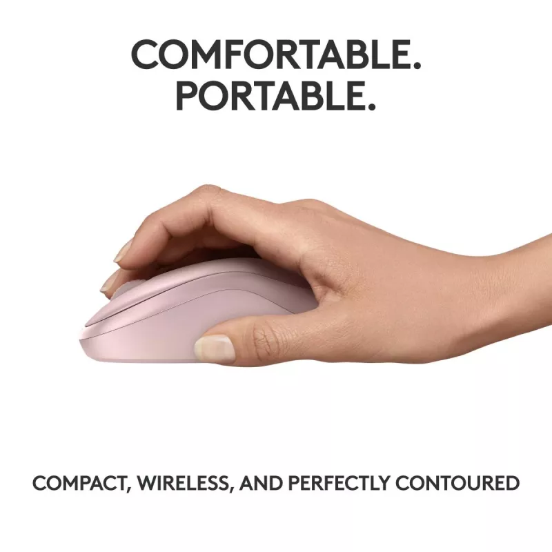 LOGITECH M240 Klusā pele - Bluetooth - Rozā
