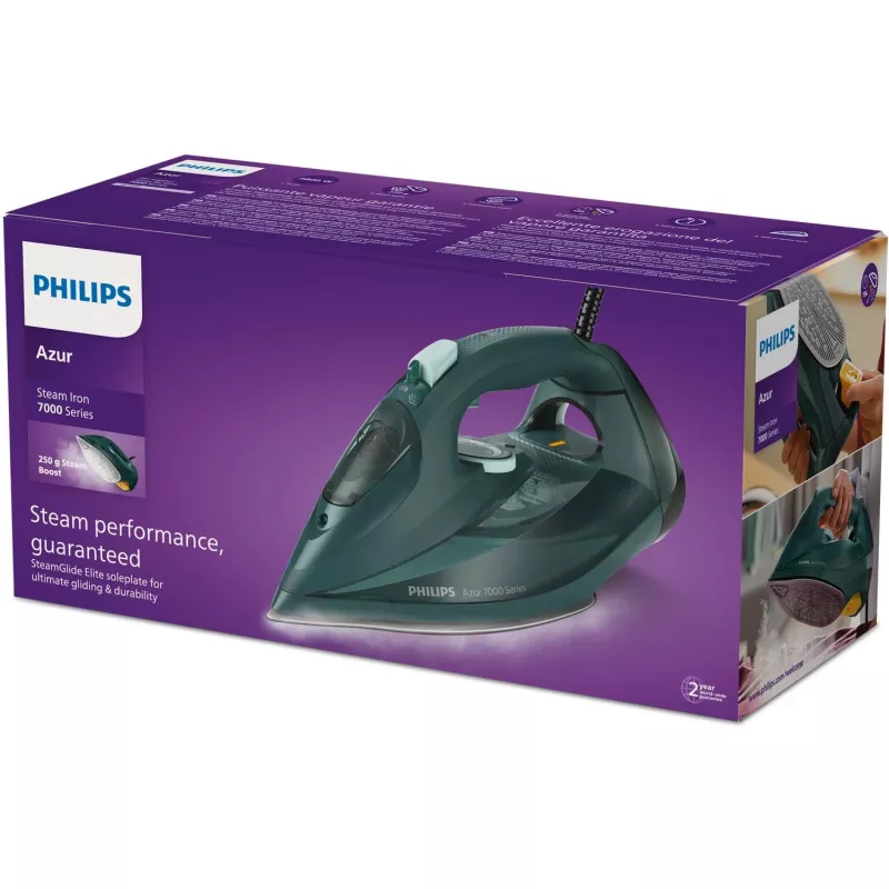 Philips 7000 series DST7050/70 gludeklis Tvaika gludeklis SteamGlide Elite gludekļa virsma 2800 W Zaļa
