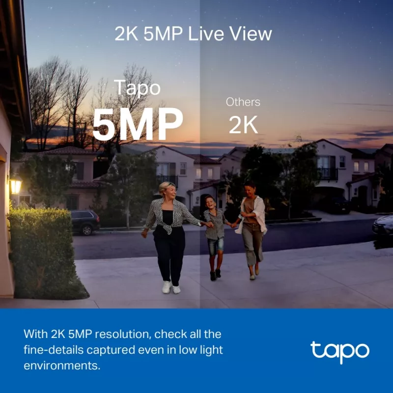 TP-Link Tapo viedās durvju zvana kameras komplekts, melns, balts, IR, CE, RoHS, RCM, R-NZ, FCC, EAC, Triman, UKCA, G.711, 5 MP, 2560 x 1920 pikseļi
