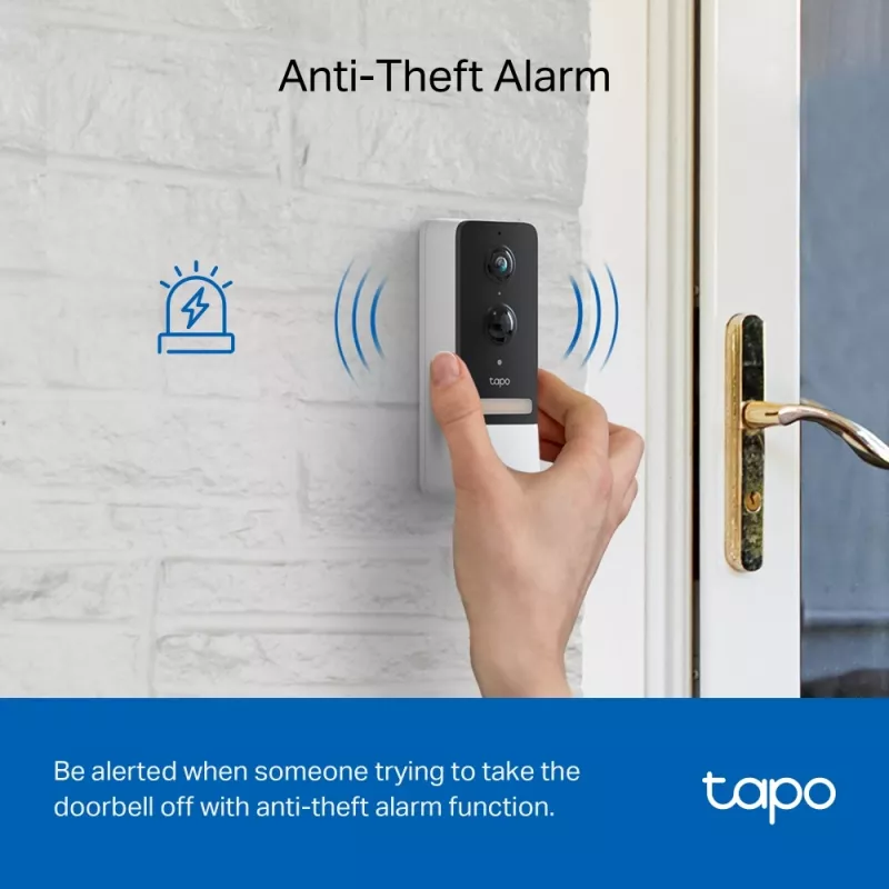TP-Link Tapo viedās durvju zvana kameras komplekts, melns, balts, IR, CE, RoHS, RCM, R-NZ, FCC, EAC, Triman, UKCA, G.711, 5 MP, 2560 x 1920 pikseļi
