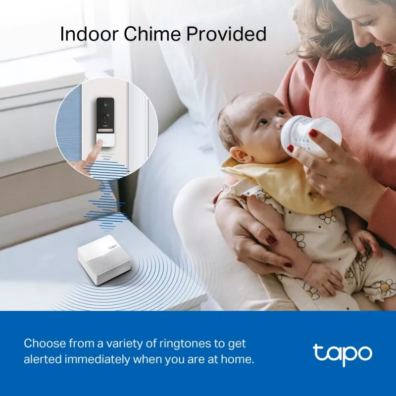 TP-Link Tapo viedās durvju zvana kameras komplekts, melns, balts, IR, CE, RoHS, RCM, R-NZ, FCC, EAC, Triman, UKCA, G.711, 5 MP, 2560 x 1920 pikseļi