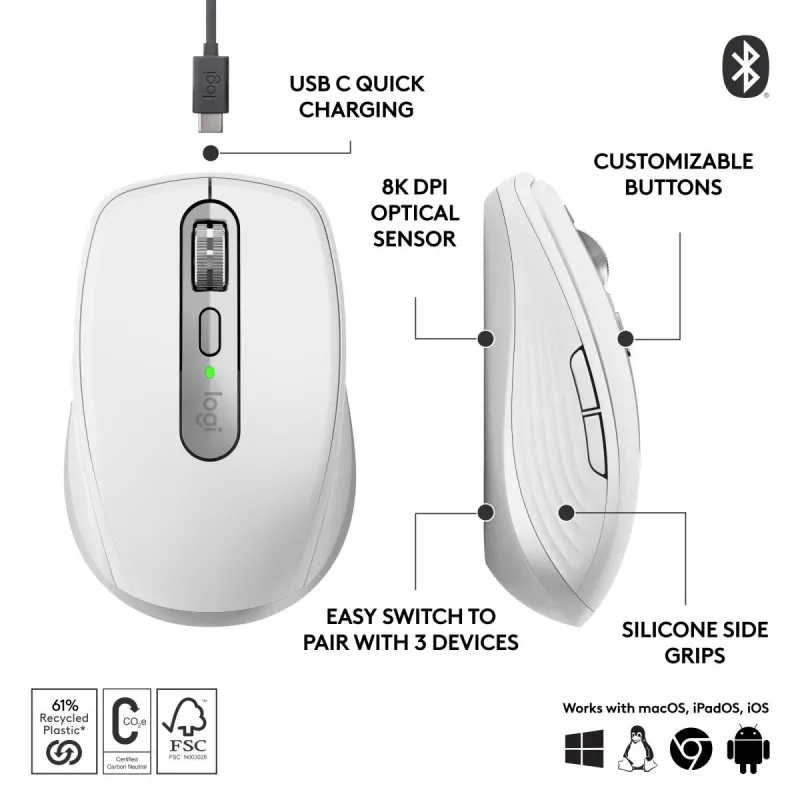 LOGITECH Mx Anywhere 3s For Business - gaiši pelēks - Emea28-935
