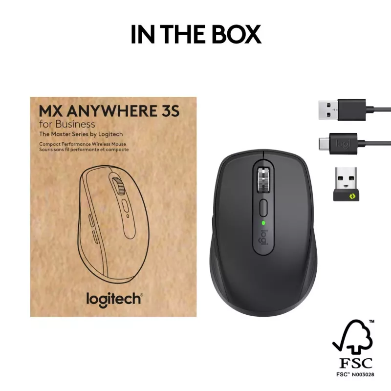 Pele Logitech MX Anywhere 3S Business Black Wireless