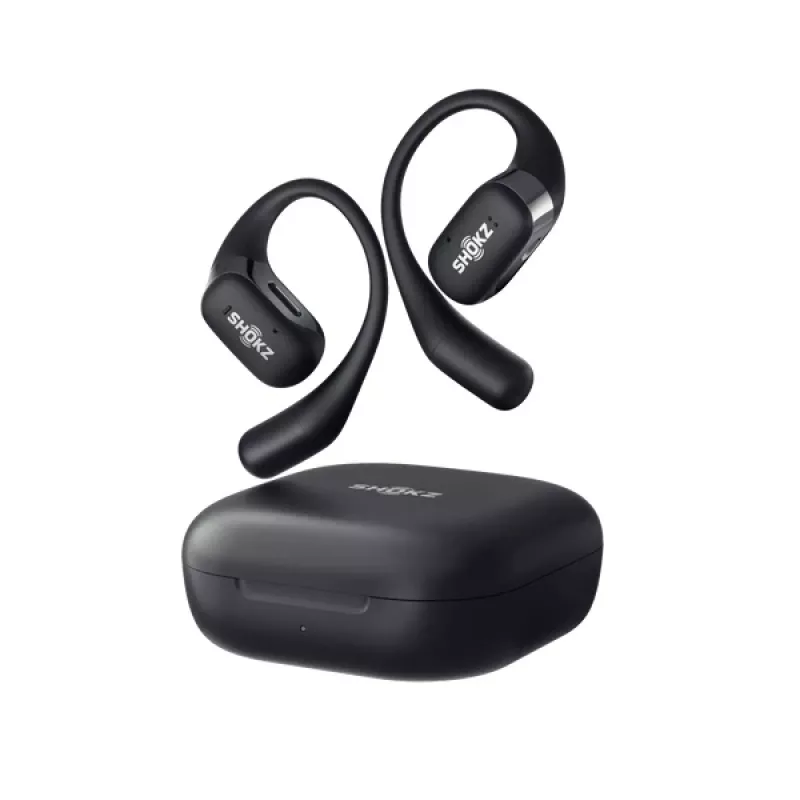 SHOKZ OpenFit austiņas bezvadu aiz auss zvaniem/mūzikai/sportam/ikdienai Bluetooth melnas