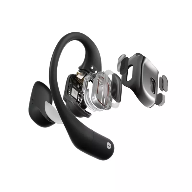 SHOKZ OpenFit austiņas bezvadu aiz auss zvaniem/mūzikai/sportam/ikdienai Bluetooth melnas