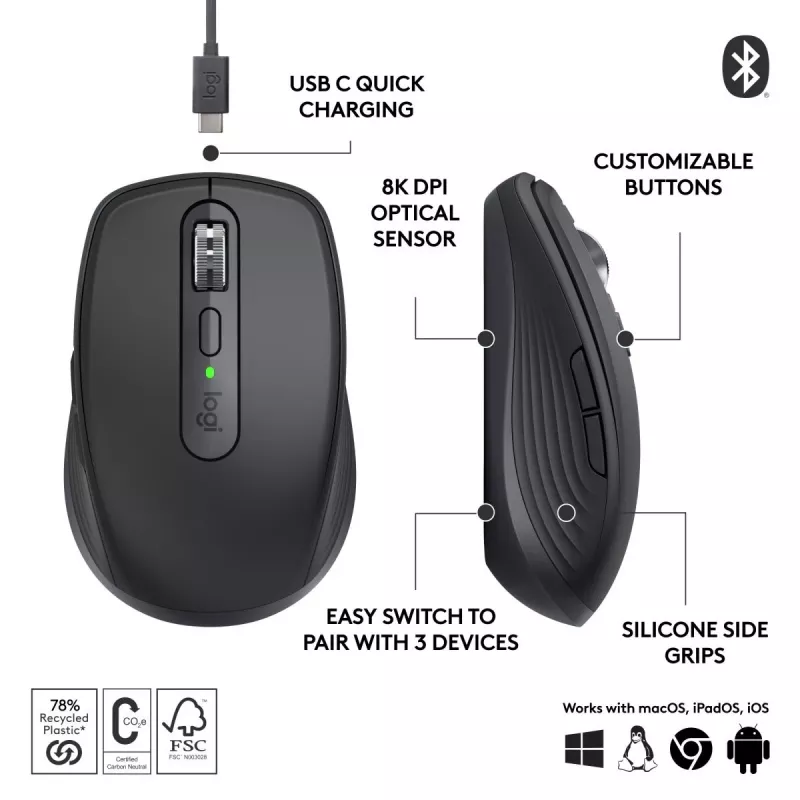 LOGITECH Mx Anywhere 3s Bezvadu pele