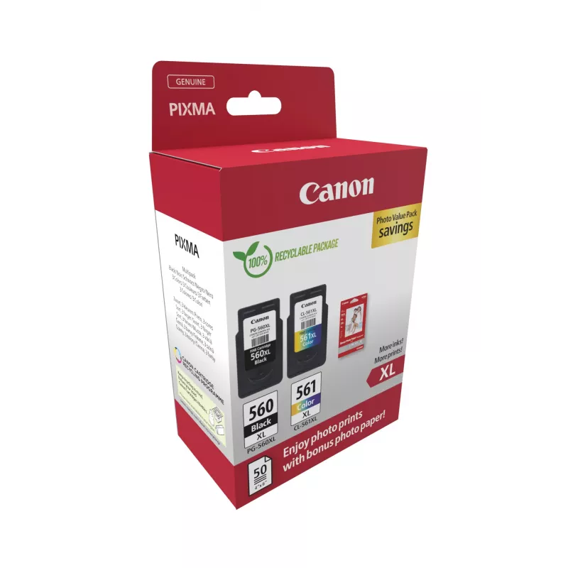 Canon 3712C008 tintes kasetne 2 gab. Oriģināla Augstas (XL) ietilpības Melna, ciāna, fuksīna, dzeltena