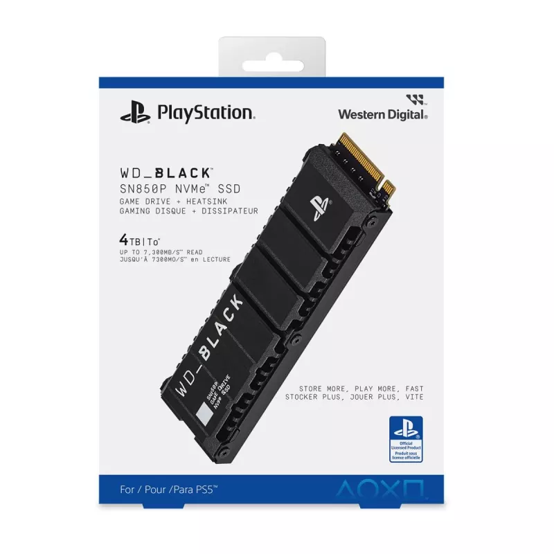 WESTERN DIGITAL SSD - WD_Melns SN850P NVMe - 2TB - Pci-e Gen4 x4 - M.2 2280 - PS5 konsolēm
