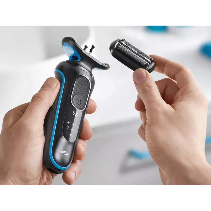 Braun 51-B1000s folijas skuveklis Melns, Zils