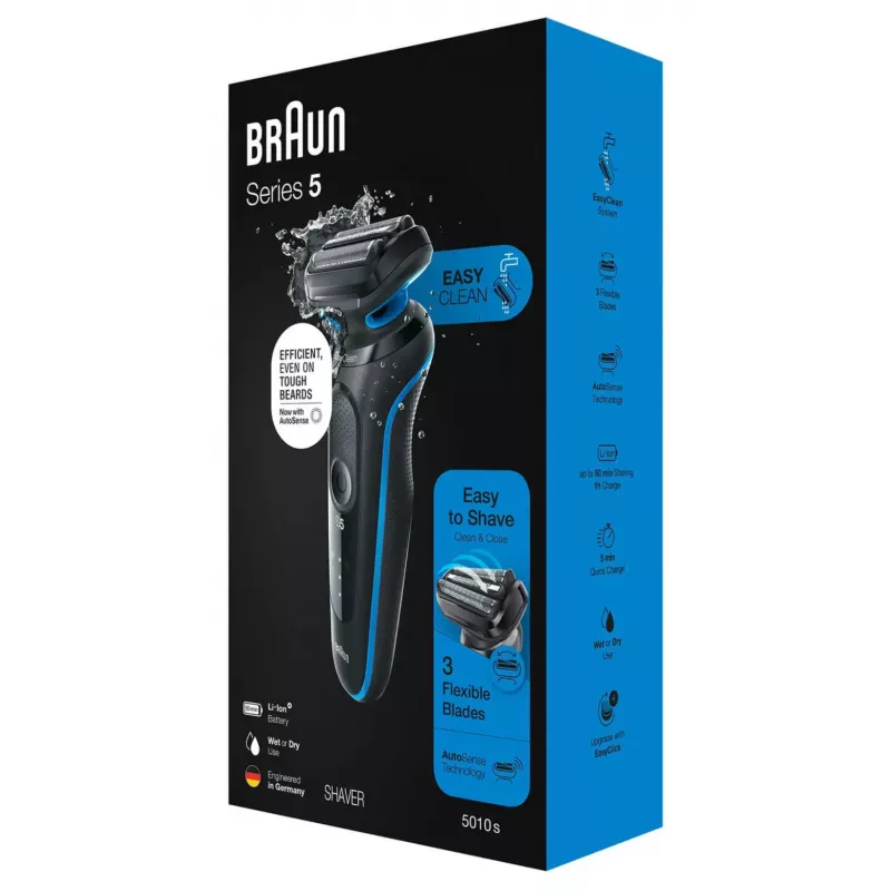 Braun 51-B1000s folijas skuveklis Melns, Zils