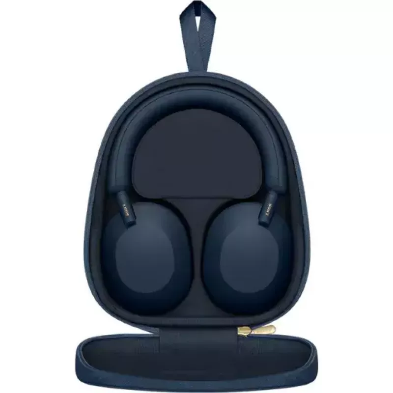 Sony WH-1000XM5 trokšņu slāpējošās bezvadu austiņas, 30 stundu akumulatora darbības laiks, virsgalvas Bluetooth austiņas, optimizētas Alexa un Google Assistant, iOS un Android ar iebūvētu mikrofonu, Midnight Blue krāsā
