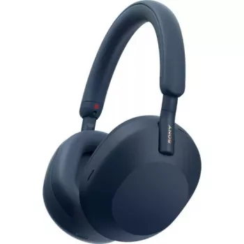 Sony WH-1000XM5 trokšņu slāpējošās bezvadu austiņas, 30 stundu akumulatora darbības laiks, virsgalvas Bluetooth austiņas, optimizētas Alexa un Google Assistant, iOS un Android ar iebūvētu mikrofonu, Midnight Blue krāsā