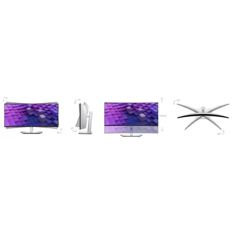 DELL UltraSharp U3824DW datora monitors 95,2 cm (37,5 collu) 3840 x 1600 pikseļi Wide Quad HD+ LCD Melns, Sudrabs