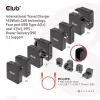 CLUB3D Starptautiskais ceļojumu lādētājs 140W GaN tehnoloģija, Četri porti USB Type-A (1x) un -C (3x), PPS + Power Delivery (PD) 3.1 atbalsts
