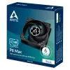 80 mm ventilators Arctic P8 Max High-Performance PWM, 80 mm diametrs, melns, 67,96 m³/h gaisa plūsma, 0,6 sone