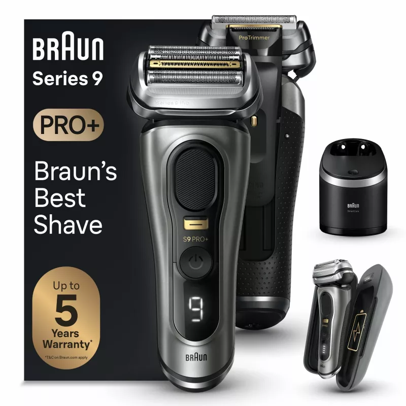 Braun Series 9 Pro+ 9575cc Wet & Dry skuveklis ar foliju, trimeris, metālisks
