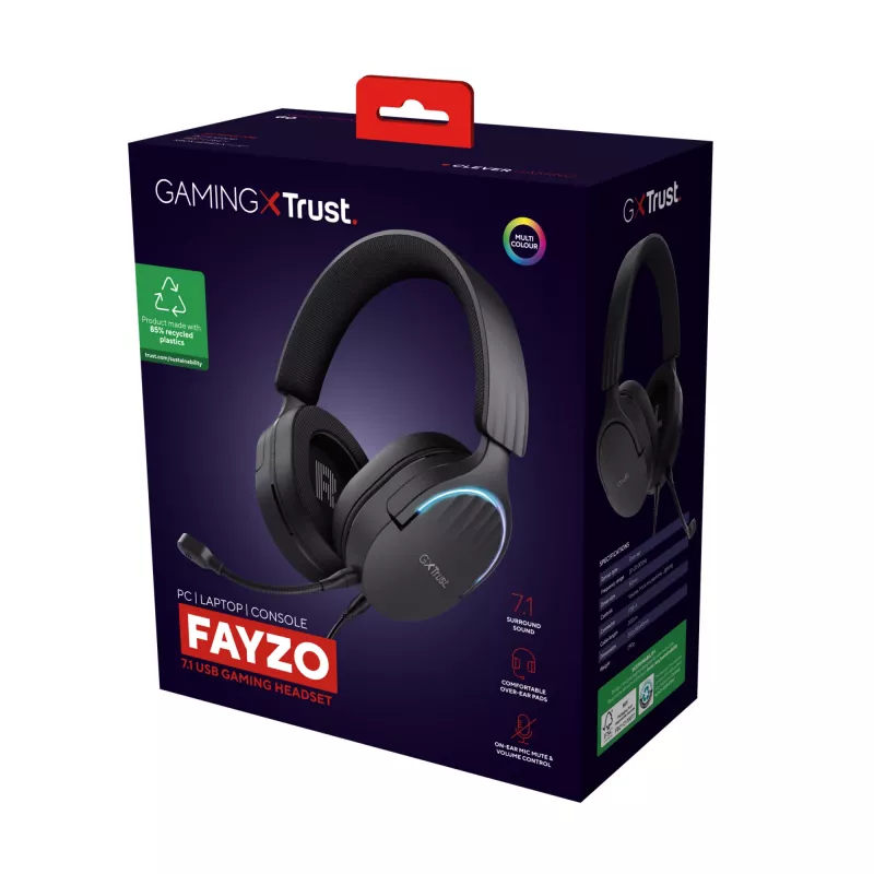 Trust GXT 490 FAYZO over-ear 7.1 USB spēļu austiņas