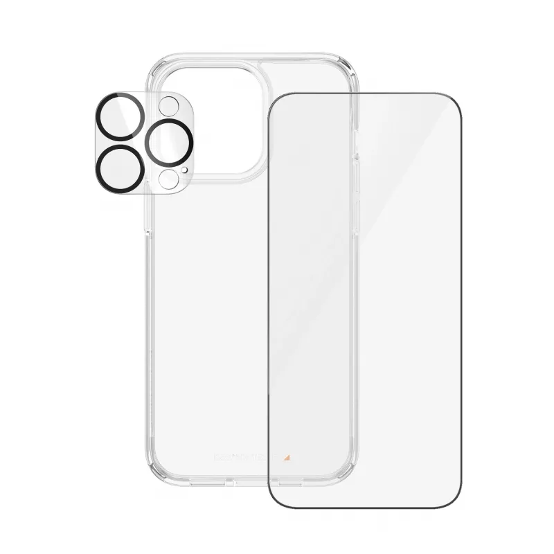 PanzerGlass ® 3-in-1 komplekts iPhone 15 Pro Max, Apple, Apple - iPhone 15 Pro Max, Sausā uzklāšana, Izturīgs pret triecieniem, Caurspīdīgs, 1 gab.