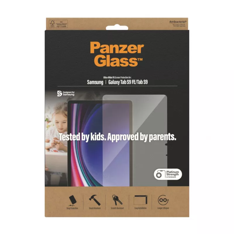 PanzerGlass ®️ Ekrāna aizsargs Samsung Galaxy Tab S9 FE | S9 | Ultra-Wide Fit