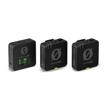 Bezvadu lavaljē mikrofonu sistēma RØDE Wireless PRO — visvirzienu lavaljē, 20–20 000 Hz, 7 h akumulators, 260 m darbības attālums