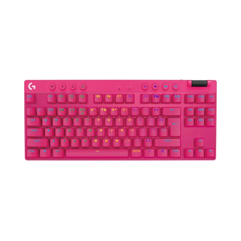 LOGITECH G Pro X TKL Lightspeed spēļu tastatūra - Bluetooth - Rozā US International taktilā