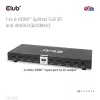 CLUB3D 1 līdz 8 HDMI™ sadalītājs ar pilnu 3D un 4K60Hz (600MHz)