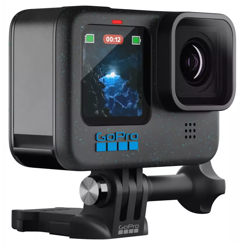 Action kamera GoPro HERO12 Black — 5K Ultra HD, 240 kadri/s, 27 MP CMOS, 177° redzes lauks, LCD, MicroSD, Wi‑Fi