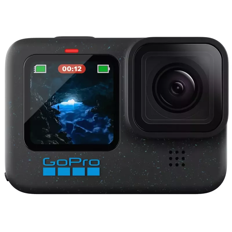 Action kamera GoPro HERO12 Black — 5K Ultra HD, 240 kadri/s, 27 MP CMOS, 177° redzes lauks, LCD, MicroSD, Wi‑Fi