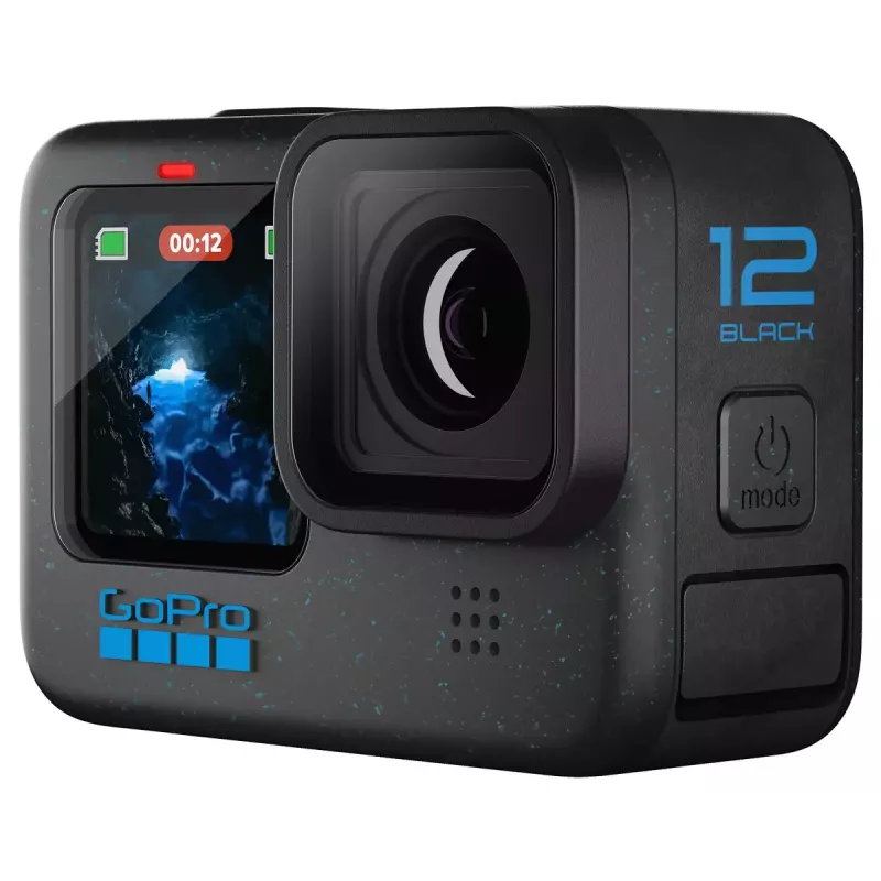 Action kamera GoPro HERO12 Black — 5K Ultra HD, 240 kadri/s, 27 MP CMOS, 177° redzes lauks, LCD, MicroSD, Wi‑Fi