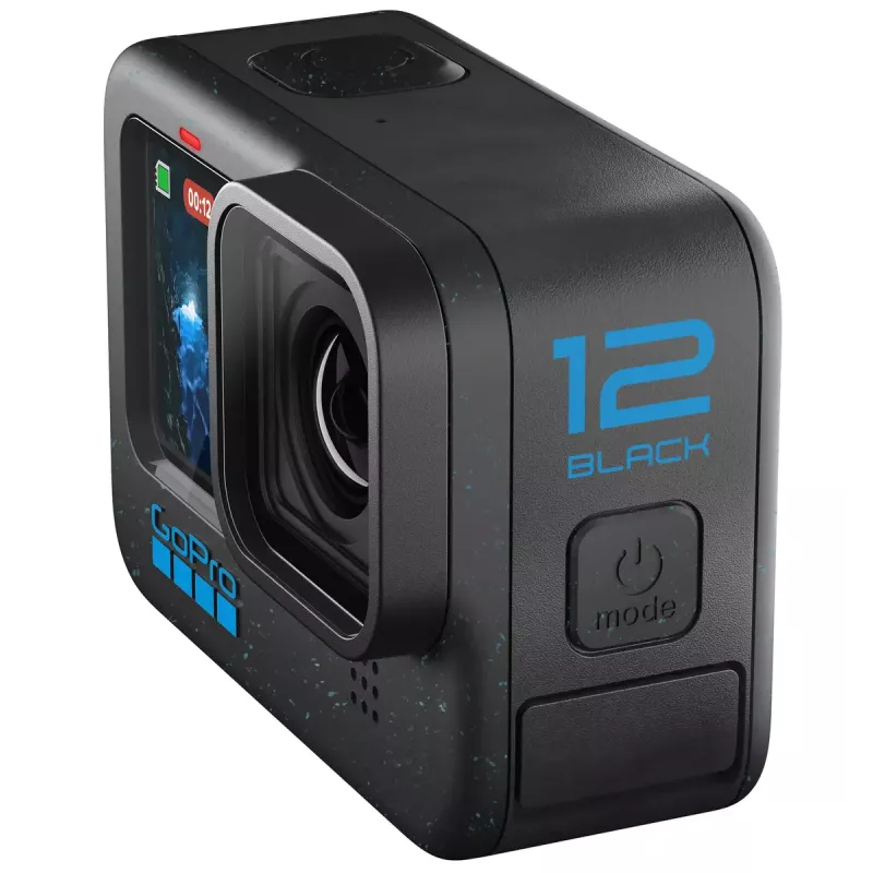 Action kamera GoPro HERO12 Black — 5K Ultra HD, 240 kadri/s, 27 MP CMOS, 177° redzes lauks, LCD, MicroSD, Wi‑Fi