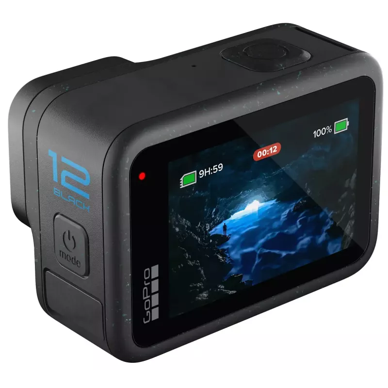Action kamera GoPro HERO12 Black — 5K Ultra HD, 240 kadri/s, 27 MP CMOS, 177° redzes lauks, LCD, MicroSD, Wi‑Fi