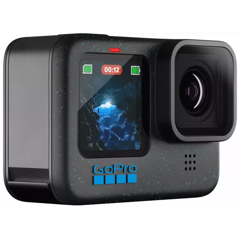 Action kamera GoPro HERO12 Black — 5K Ultra HD, 240 kadri/s, 27 MP CMOS, 177° redzes lauks, LCD, MicroSD, Wi‑Fi