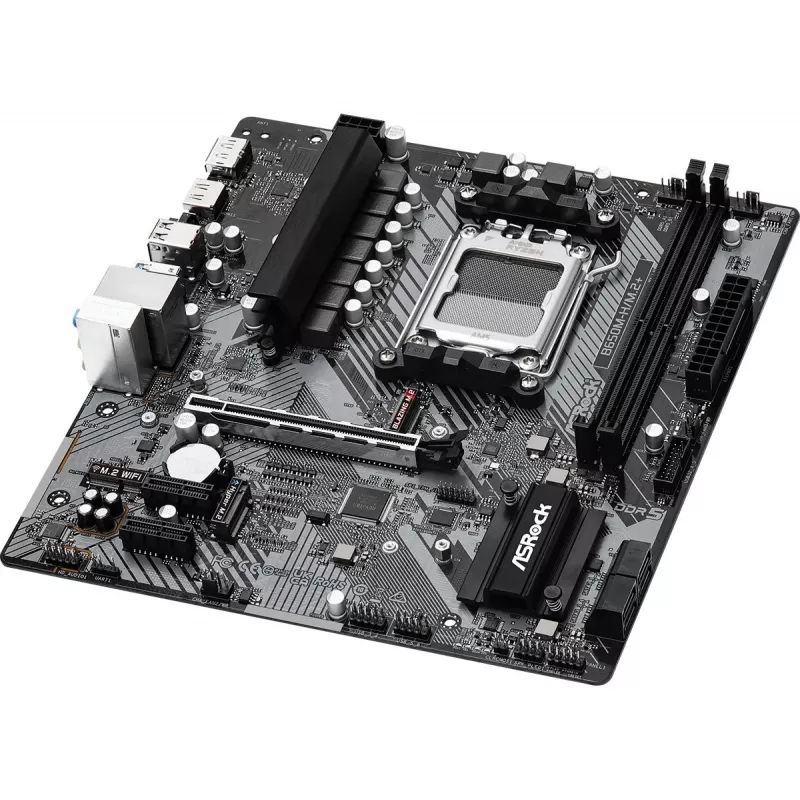 Mātesplate ASRock B650M-H/M.2+ AM5 AMD B650 2 x DDR5 1 x HDMI 2.1 Tmds/frl 8g saderīgs 1 x DisplayPort 1.4 ar DSC mATX