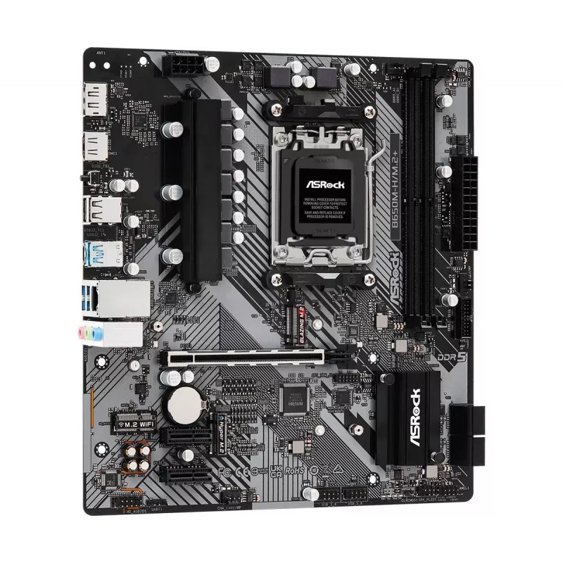 Mātesplate ASRock B650M-H/M.2+ AM5 AMD B650 2 x DDR5 1 x HDMI 2.1 Tmds/frl 8g saderīgs 1 x DisplayPort 1.4 ar DSC mATX