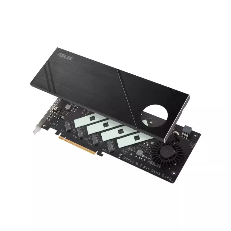 ASUS Hyper M.2 x16 Gen5 Card PCIe 5.0 M.2 adapteris ar aktīvu dzesēšanu