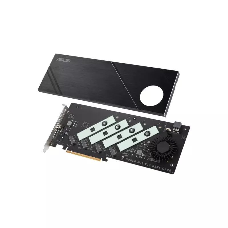 ASUS Hyper M.2 x16 Gen5 Card PCIe 5.0 M.2 adapteris ar aktīvu dzesēšanu
