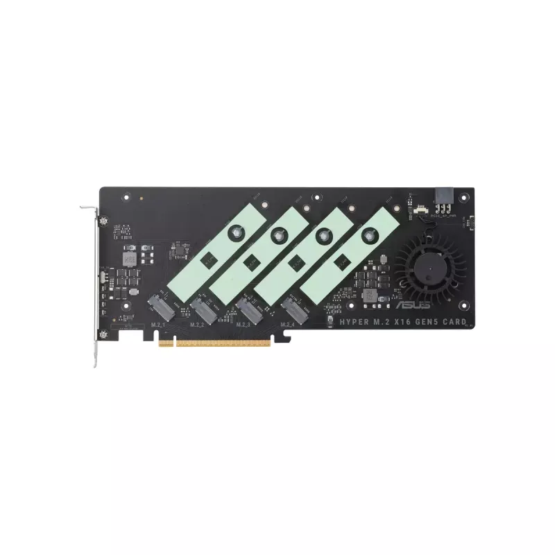 ASUS Hyper M.2 x16 Gen5 Card PCIe 5.0 M.2 adapteris ar aktīvu dzesēšanu