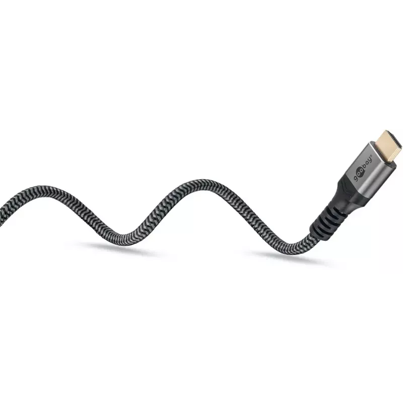 Goobay HDMI kabelis 1 m Type A vīriešu uz vīriešu 18 Gbit/s pelēks