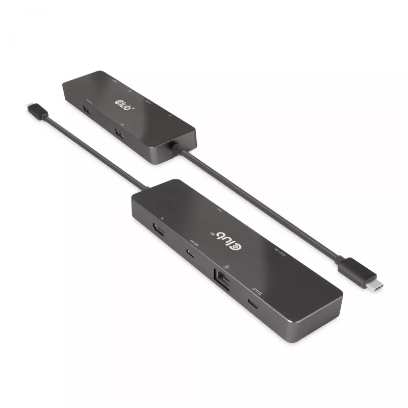 CLUB3D USB3.2 Gen2 Type-C, 6-in-1 Dual Displays Portable Dock ar USB Type-C Video 4K60Hz