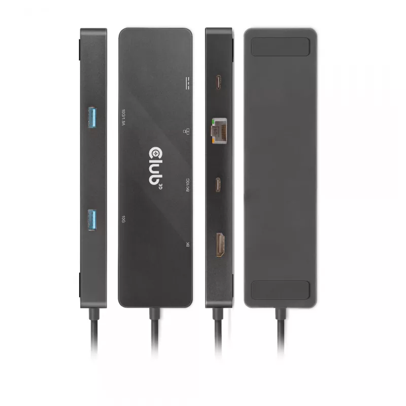 CLUB3D USB3.2 Gen2 Type-C, 6-in-1 Dual Displays Portable Dock ar USB Type-C Video 4K60Hz