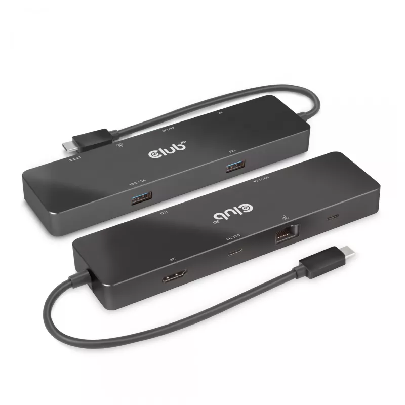 CLUB3D USB3.2 Gen2 Type-C, 6-in-1 Dual Displays Portable Dock ar USB Type-C Video 4K60Hz