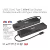 CLUB3D USB3.2 Gen2 Type-C, 6-in-1 Dual Displays Portable Dock ar USB Type-C Video 4K60Hz