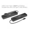 CLUB3D USB3.2 Gen2 Type-C, 6-in-1 Dual Displays Portable Dock ar USB Type-C Video 4K60Hz