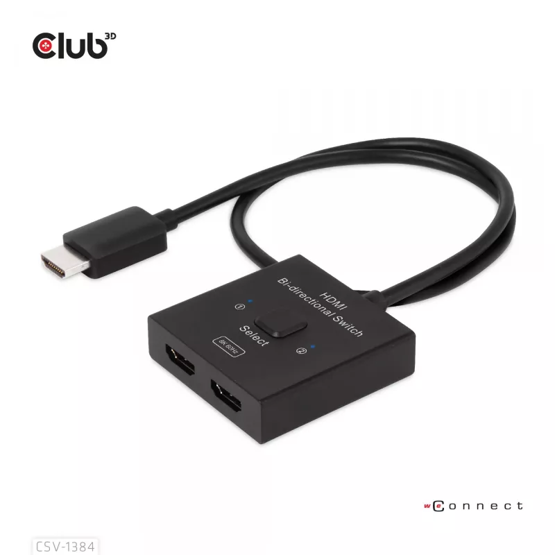 CLUB3D HDMI 2-in-1 divvirzienu slēdzis 8K60Hz 4K120Hz CSV-1384